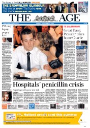The Age (Australia) Newspaper Front Page for 27 September 2011