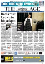 The Age (Australia) Newspaper Front Page for 28 August 2012