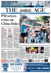 The Age (Australia) Newspaper Front Page for 29 September 2011
