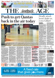 The Age (Australia) Newspaper Front Page for 31 October 2011
