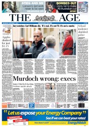 The Age (Australia) Newspaper Front Page for 7 September 2011