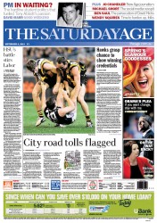 The Age (Australia) Newspaper Front Page for 8 September 2012