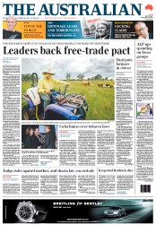 The Australian (Australia) Newspaper Front Page for 14 November 2011