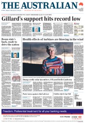 The Australian (Australia) Newspaper Front Page for 15 June 2011