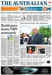 The Australian (Australia) Newspaper Front Page for 15 September 2011