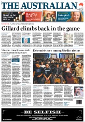 The Australian (Australia) Newspaper Front Page for 17 September 2012