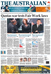 The Australian (Australia) Newspaper Front Page for 1 November 2011