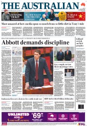 The Australian (Australia) Newspaper Front Page for 20 September 2012