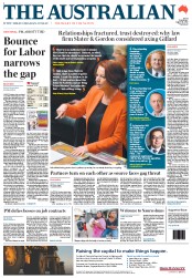 The Australian (Australia) Newspaper Front Page for 21 August 2012
