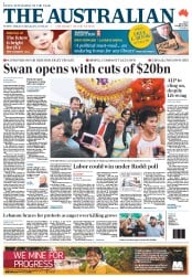 The Australian (Australia) Newspaper Front Page for 22 October 2012