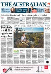 The Australian (Australia) Newspaper Front Page for 24 April 2013