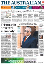 The Australian (Australia) Newspaper Front Page for 28 September 2011