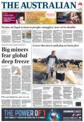 The Australian (Australia) Newspaper Front Page for 29 November 2011