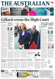 The Australian (Australia) Newspaper Front Page for 2 September 2011