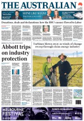 The Australian (Australia) Newspaper Front Page for 30 August 2011