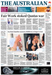 The Australian (Australia) Newspaper Front Page for 3 November 2011