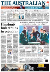 The Australian (Australia) Newspaper Front Page for 4 September 2012