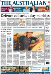 The Australian (Australia) Newspaper Front Page for 6 September 2012