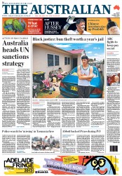 The Australian (Australia) Newspaper Front Page for 7 January 2013