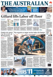 The Australian (Australia) Newspaper Front Page for 8 November 2011