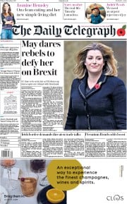 The Daily Telegraph (UK) Newspaper Front Page for 10 November 2017