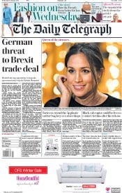 The Daily Telegraph (UK) Newspaper Front Page for 10 January 2018