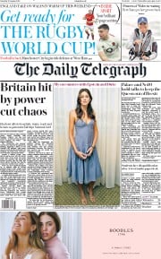 The Daily Telegraph (UK) Newspaper Front Page for 10 August 2019