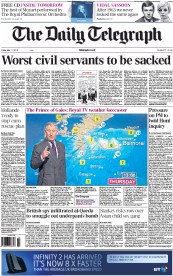 The Daily Telegraph (UK) Newspaper Front Page for 11 May 2012