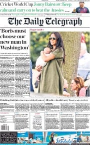 The Daily Telegraph (UK) Newspaper Front Page for 11 July 2019