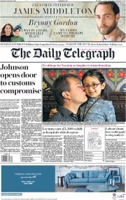 The Daily Telegraph (UK) Newspaper Front Page for 12 October 2019