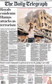 The Daily Telegraph (UK) Newspaper Front Page for 12 October 2023