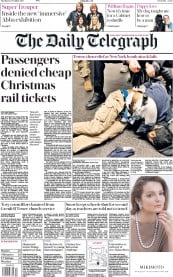 The Daily Telegraph (UK) Newspaper Front Page for 12 December 2017