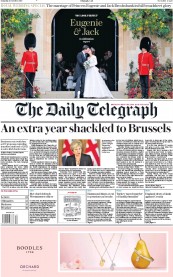The Daily Telegraph (UK) Newspaper Front Page for 13 October 2018