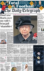 The Daily Telegraph (UK) Newspaper Front Page for 13 November 2017