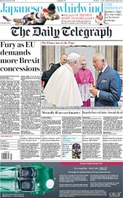 The Daily Telegraph (UK) Newspaper Front Page for 14 October 2019