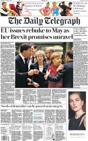 The Daily Telegraph (UK) Newspaper Front Page for 14 December 2018