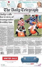 The Daily Telegraph (UK) Newspaper Front Page for 14 February 2019