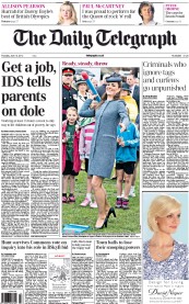 The Daily Telegraph Newspaper Front Page (UK) for 14 June 2012