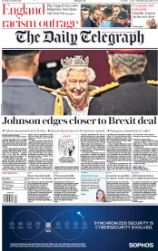 The Daily Telegraph (UK) Newspaper Front Page for 15 October 2019