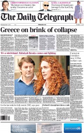 The Daily Telegraph (UK) Newspaper Front Page for 16 May 2012