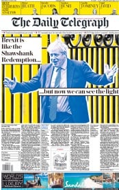The Daily Telegraph (UK) Newspaper Front Page for 17 October 2019