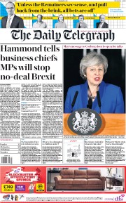 The Daily Telegraph (UK) Newspaper Front Page for 17 January 2019