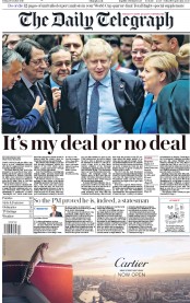 The Daily Telegraph (UK) Newspaper Front Page for 18 October 2019