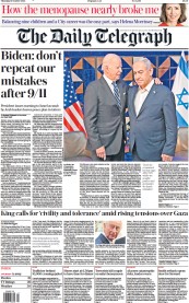 The Daily Telegraph (UK) Newspaper Front Page for 19 October 2023