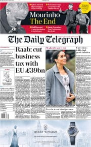 The Daily Telegraph (UK) Newspaper Front Page for 19 December 2018