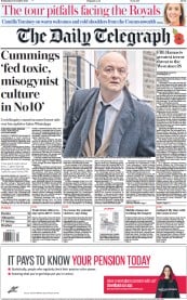 The Daily Telegraph (UK) Newspaper Front Page for 1 November 2023