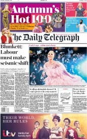 The Daily Telegraph (UK) Newspaper Front Page for 1 September 2018