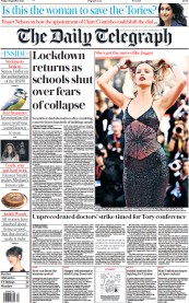 The Daily Telegraph (UK) Newspaper Front Page for 1 September 2023