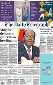 The Daily Telegraph (UK) Newspaper Front Page for 20 November 2017
