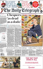 The Daily Telegraph (UK) Newspaper Front Page for 20 September 2018